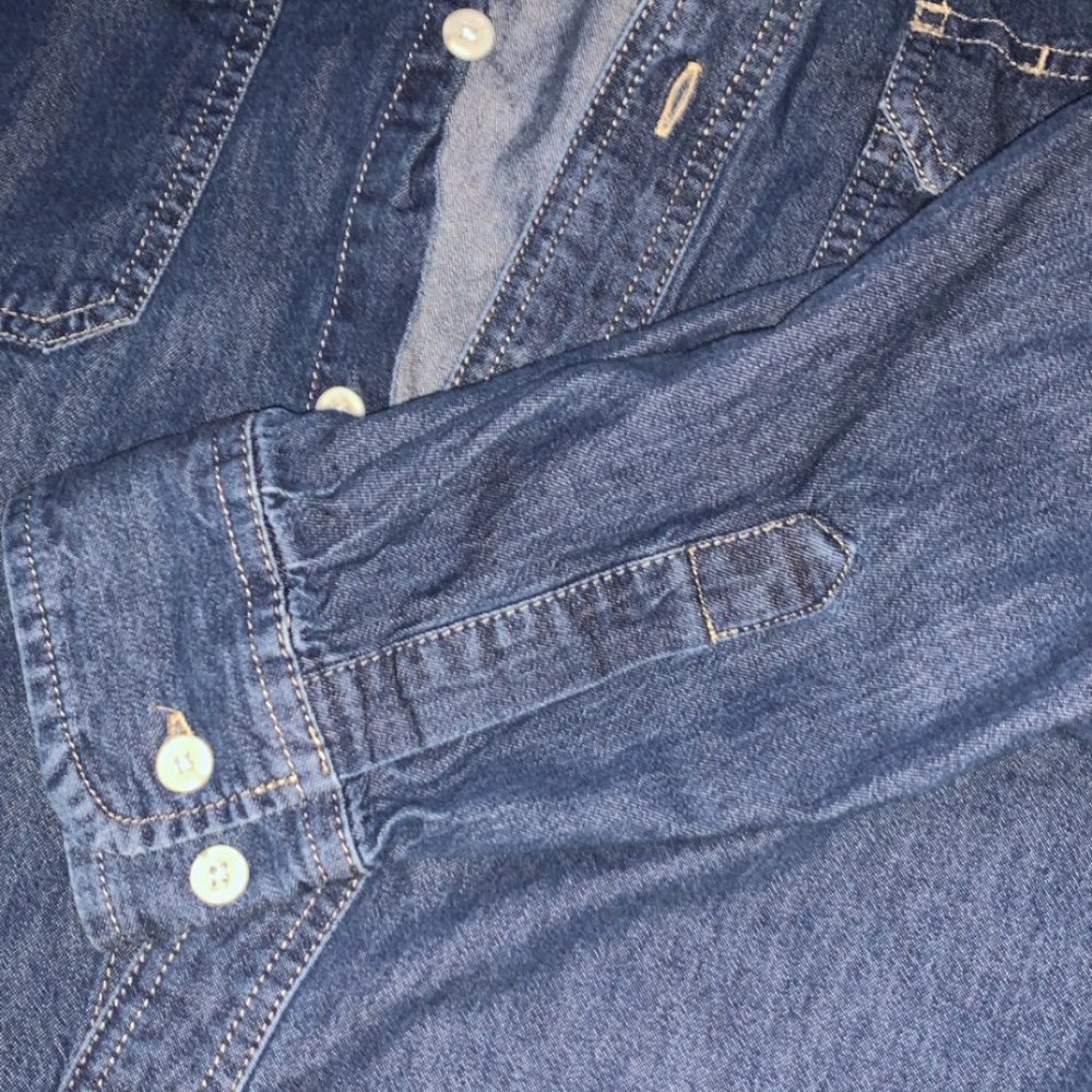 Mens large Dickies Denim Button up long sleeve.